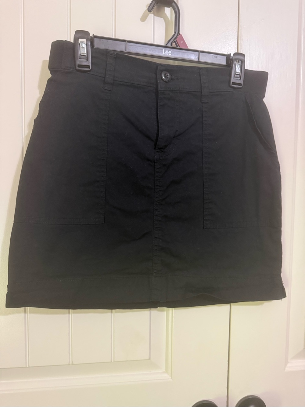 Lee Black Cotton Skort with Front Patch Pockets